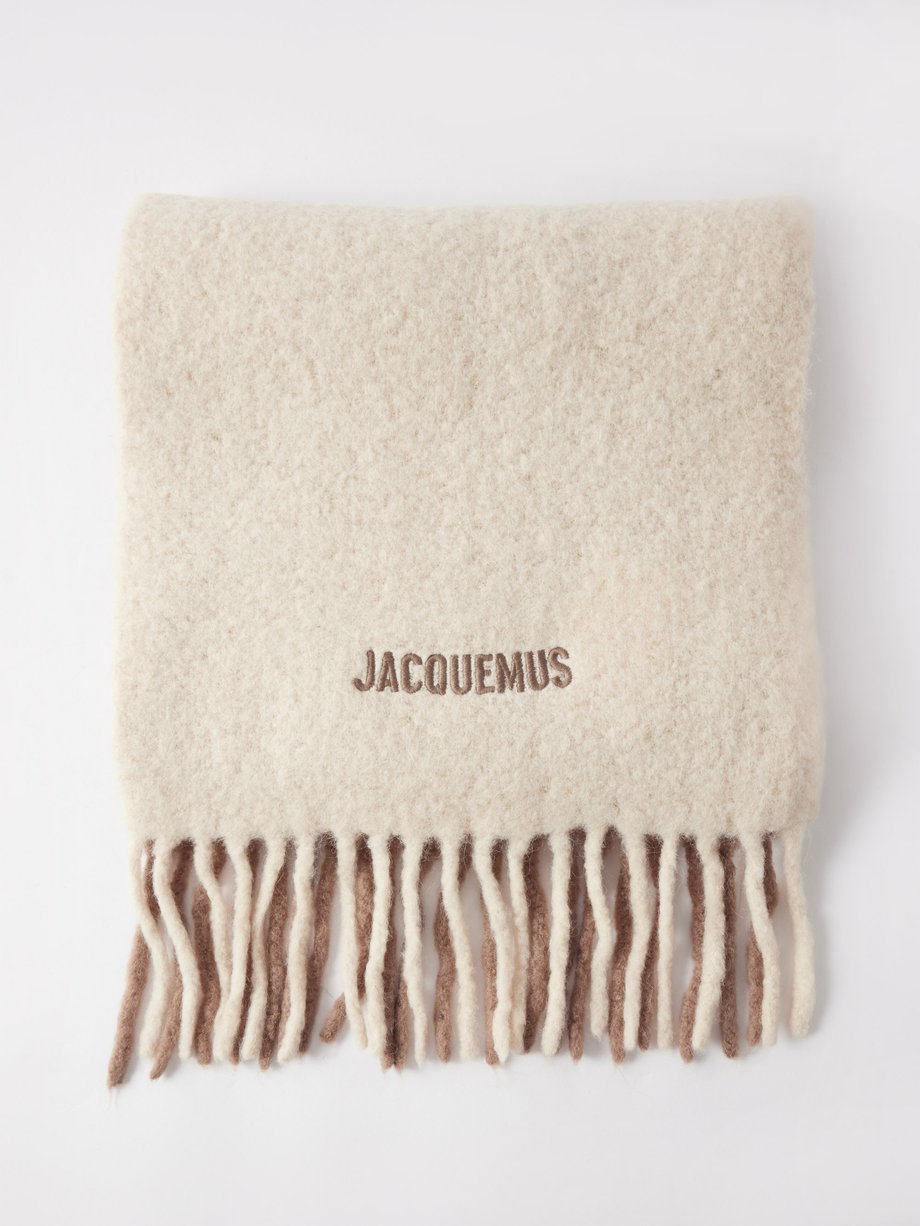 Beige Moisson fringed ombré alpaca-blend scarf | Jacquemus ...
