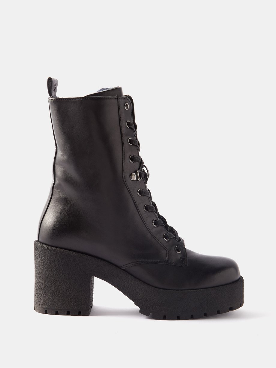 Black Sochi 70 leather platform boots | Bogner | MATCHES UK