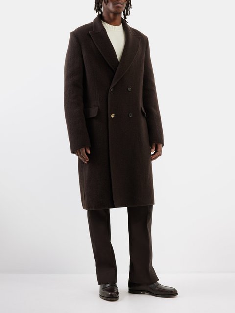 Brown Single-breasted cashmere coat | Dunhill | MATCHES UK