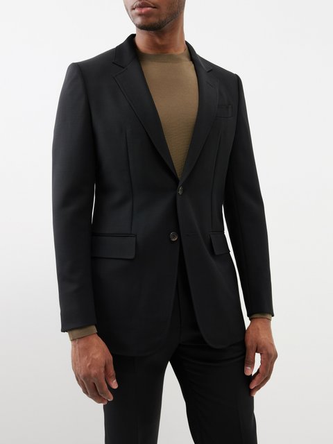 Black Newman double-breasted wool suit jacket | Burberry | MATCHES UK