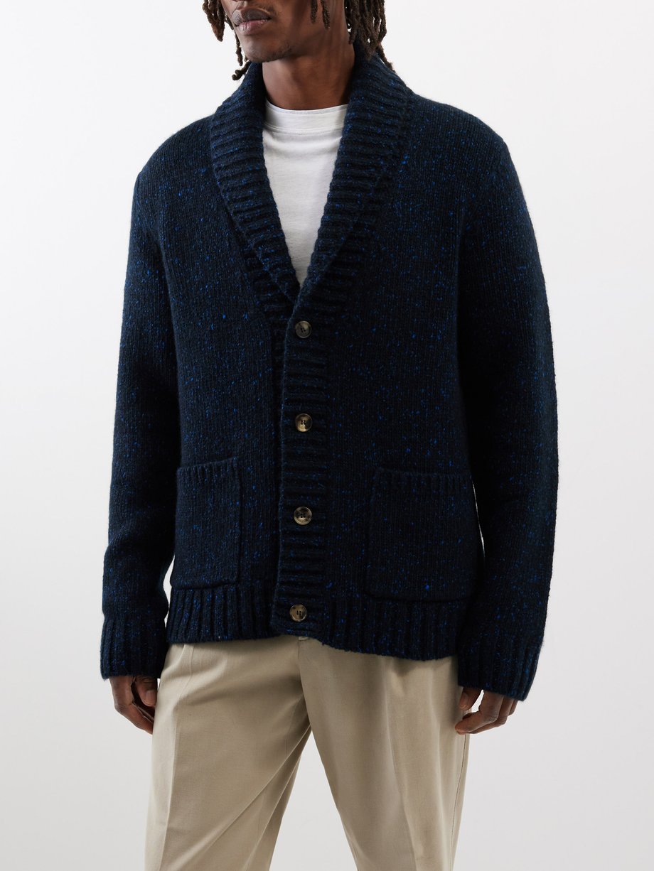 Thom Browne chunky-knit merino-wool cardigan - Blue