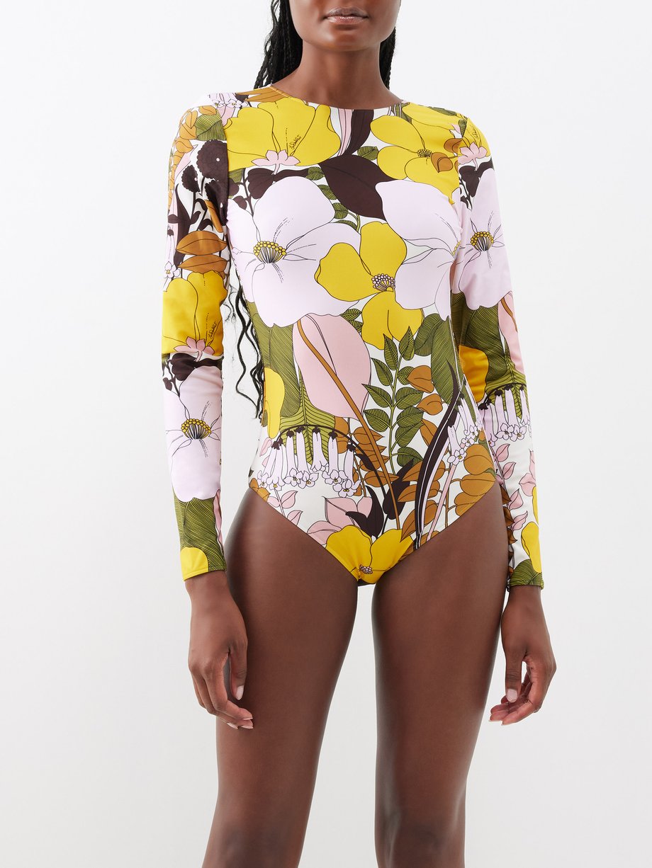 La DoubleJ Iconic floral-print surf suit