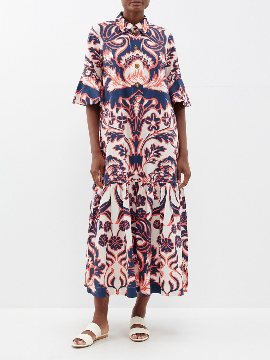 Blue Artemis printed cotton shirt dress | La DoubleJ | MATCHESFASHION UK
