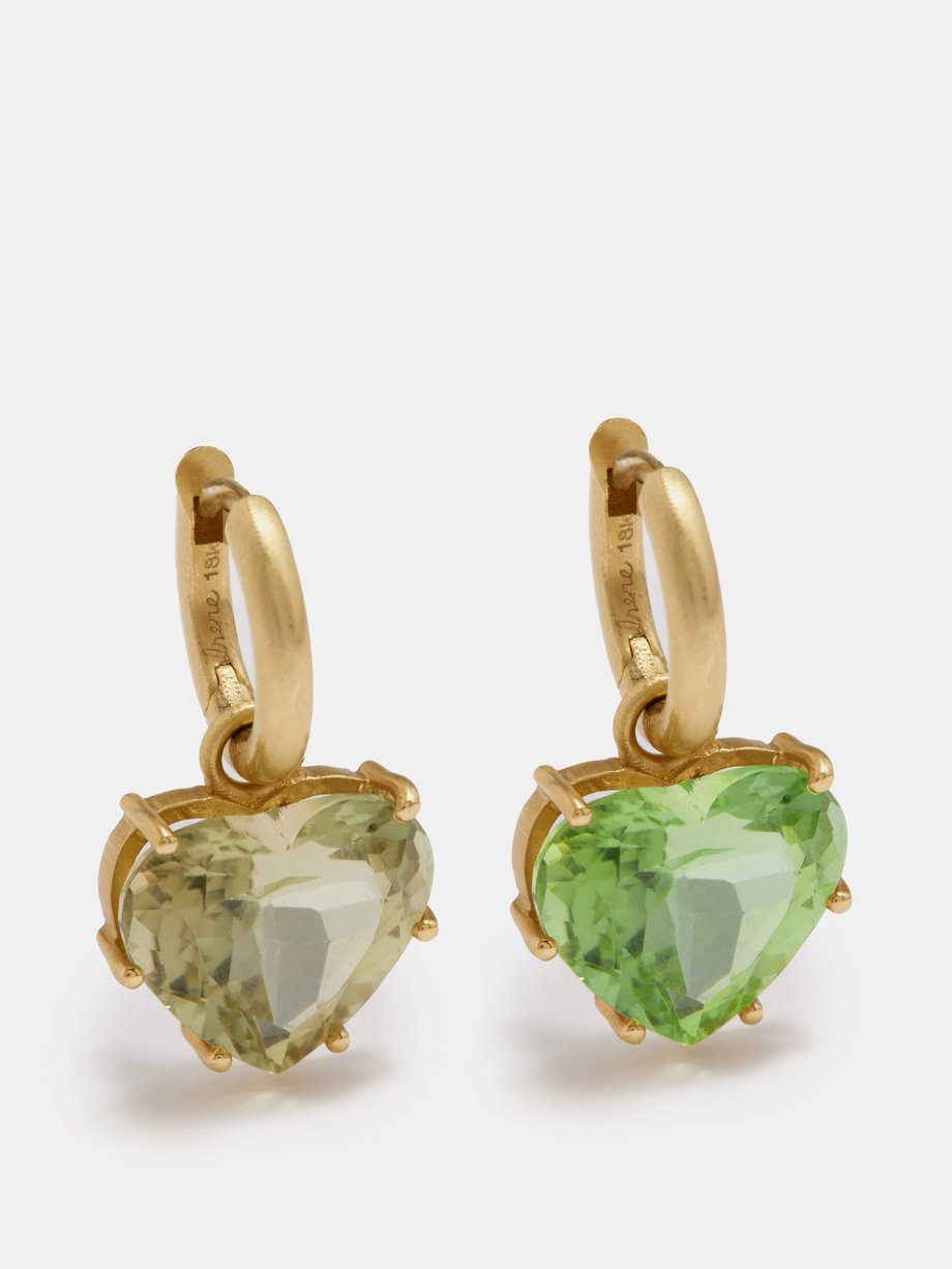 Gold Tourmaline & 18kt gold earrings | Irene Neuwirth | MATCHES UK