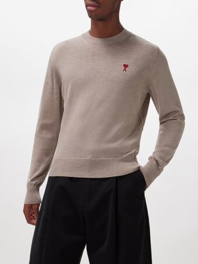 AMI Ami de Cœur-logo wool sweater