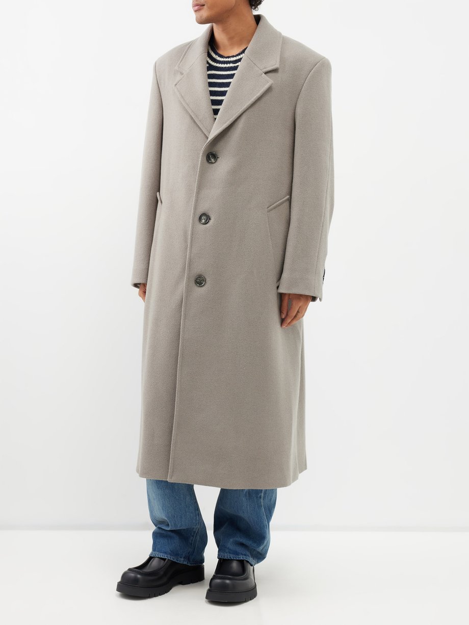 Beige Oversized virgin wool-blend coat | AMI | MATCHES UK