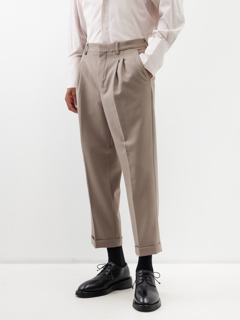 Buy Khaki Green Twin Pleat Trousers from Next Luxembourg
