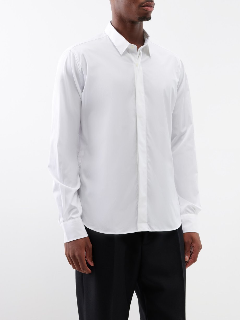 White Ami de Cœur-logo cotton-poplin shirt | AMI | MATCHES UK