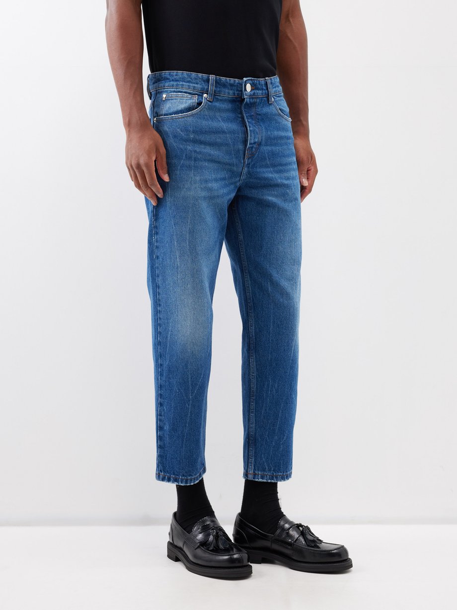 Blue Distressed cropped jeans | AMI | MATCHES UK