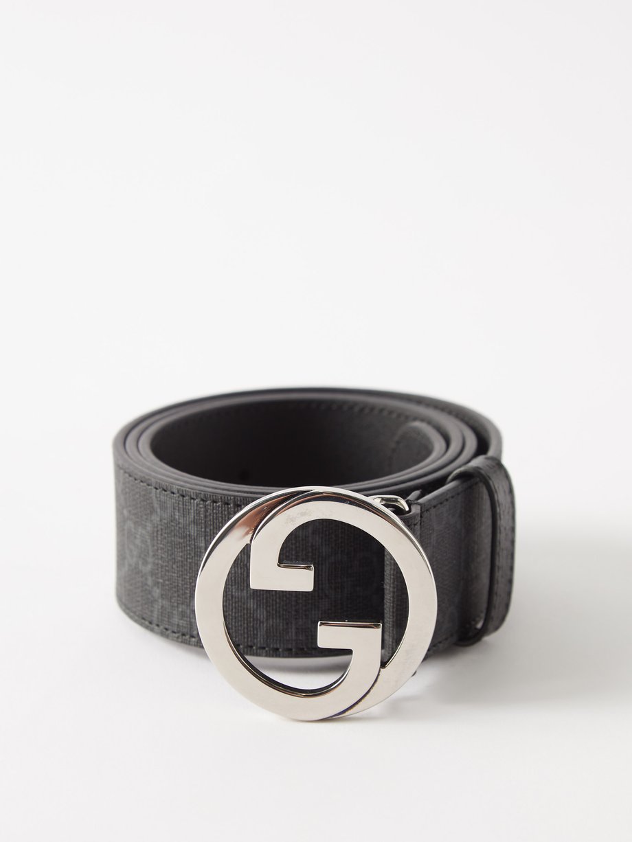 Black Blondie GG Supreme-canvas and leather belt | Gucci ...