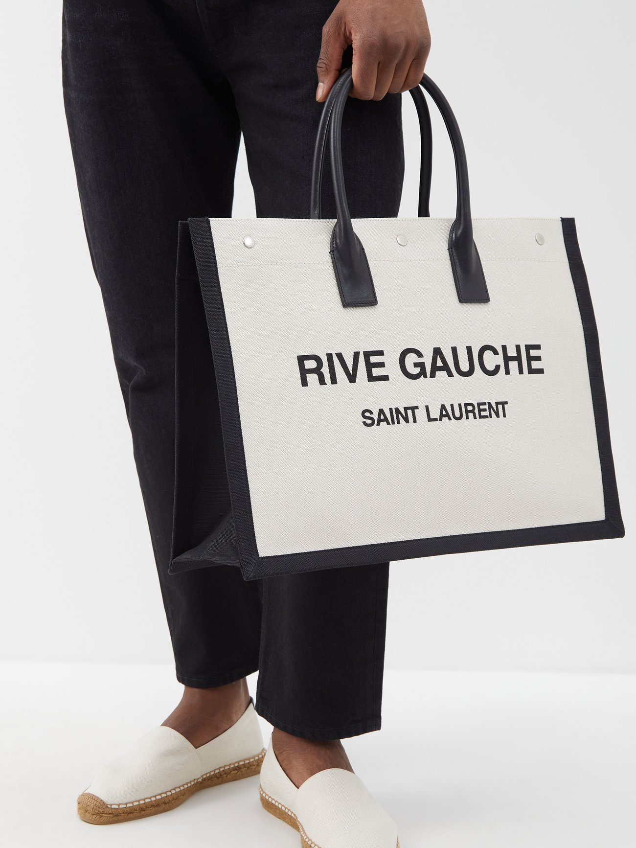 Neutral Rive Gauche-print canvas tote bag