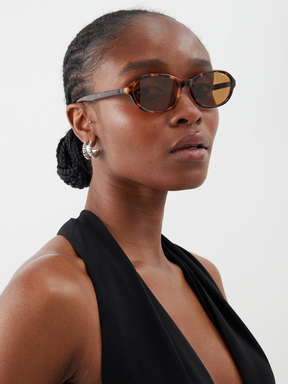 Brown Bibi oval acetate sunglasses | DMY BY DMY | MATCHESFASHION US