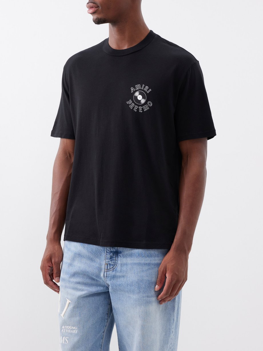 Black Preemo Record-print cotton T-shirt | Amiri | MATCHESFASHION US