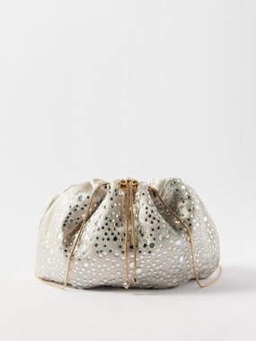 Rosantica Fatale Illusione crystal-embellished satin pouch