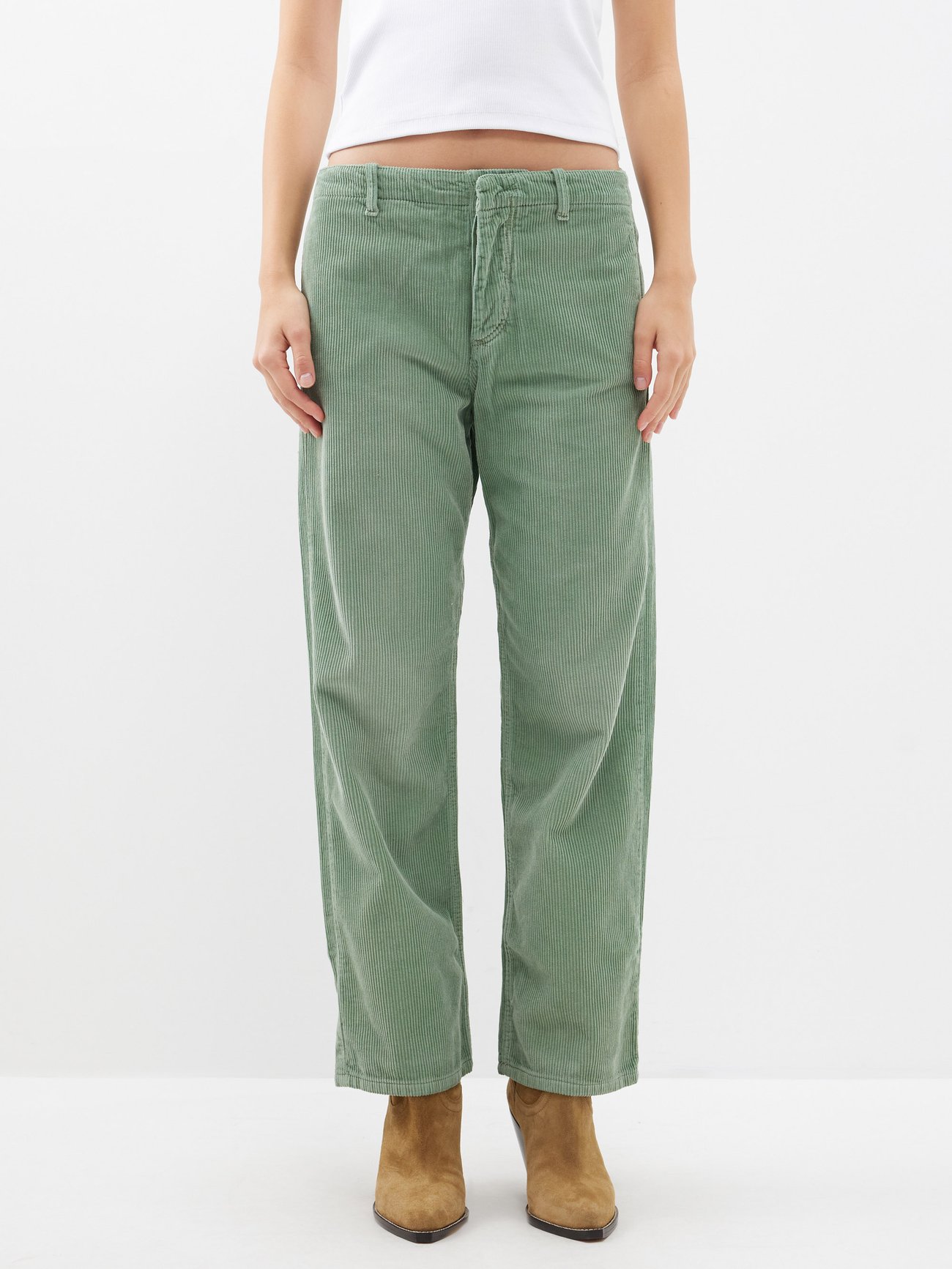 I'm Isola Marras Corduroy Trousers Woman Used W26 Tg 40 Green Lux T8247 -   Canada
