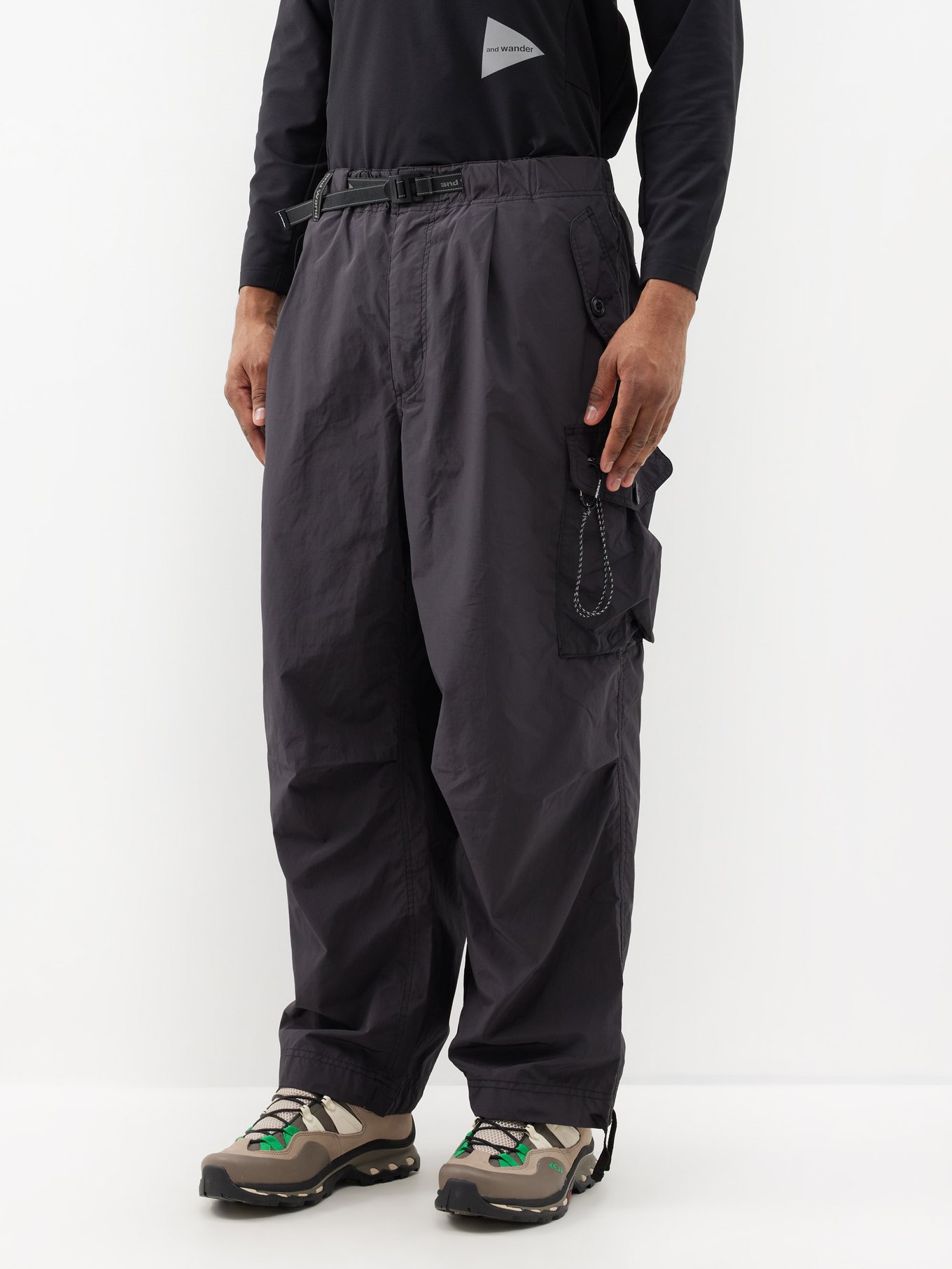Oversized ripstop cargo trousers | And Wander