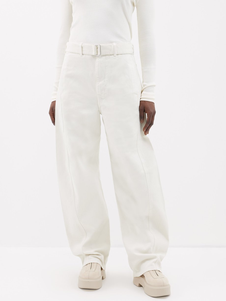 White Twisted belt straight-leg jeans | Lemaire | MATCHESFASHION UK