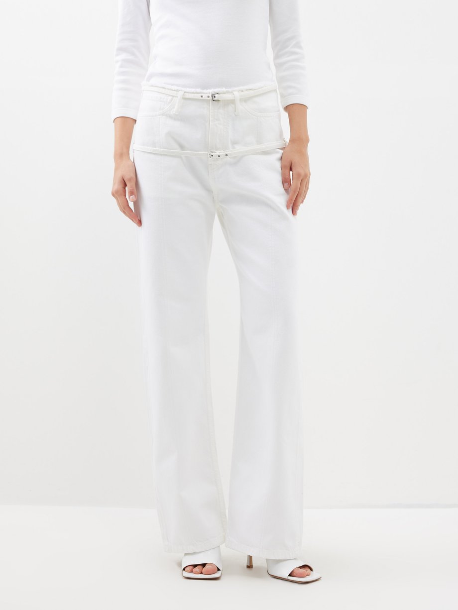 White Caraco double-belted wide-leg jeans | Jacquemus | MATCHESFASHION UK