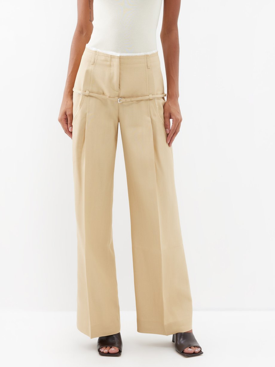 Beige Criollo double-waist twill trousers | Jacquemus | MATCHESFASHION UK
