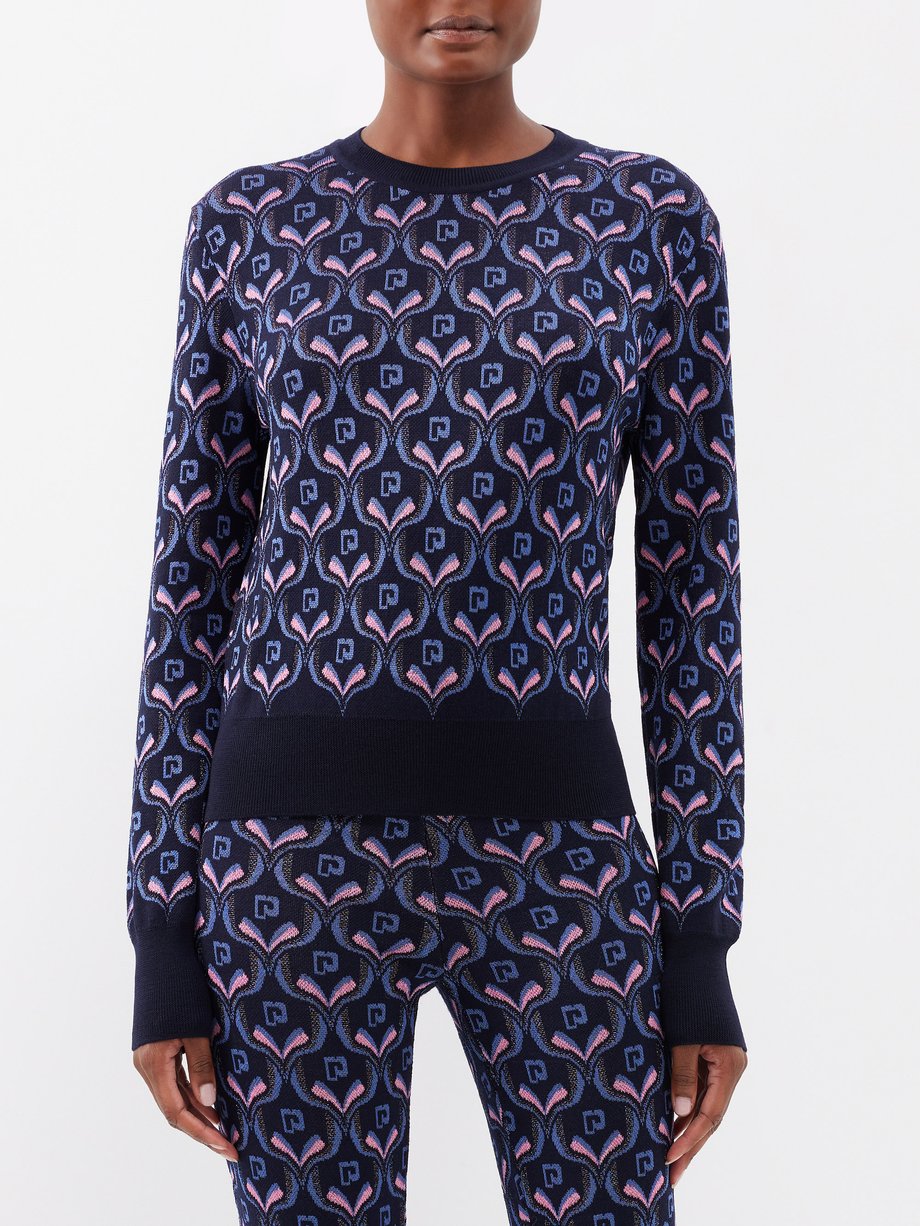 Rabanne Neon jacquard-jersey sweater