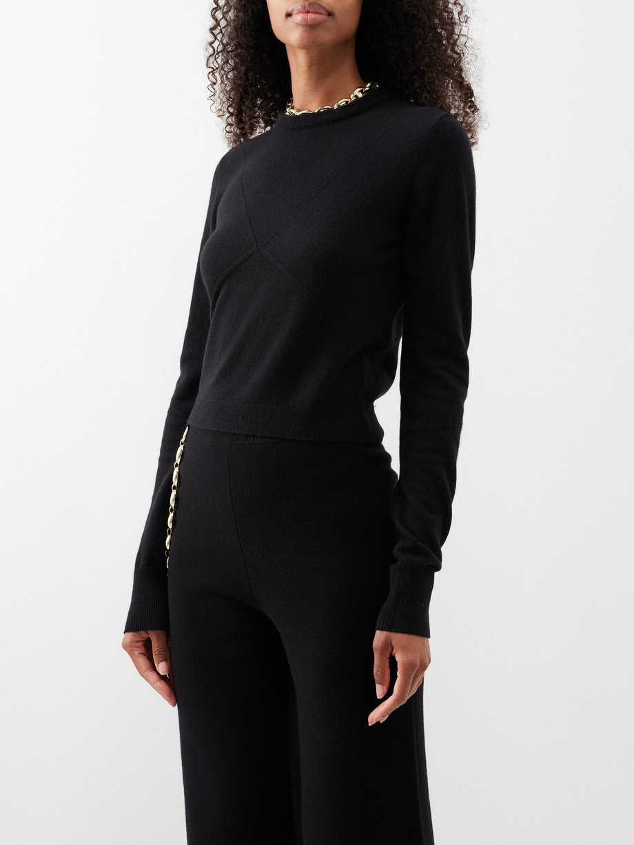 Black Chainmail-embellished wool-blend sweater | Paco Rabanne ...