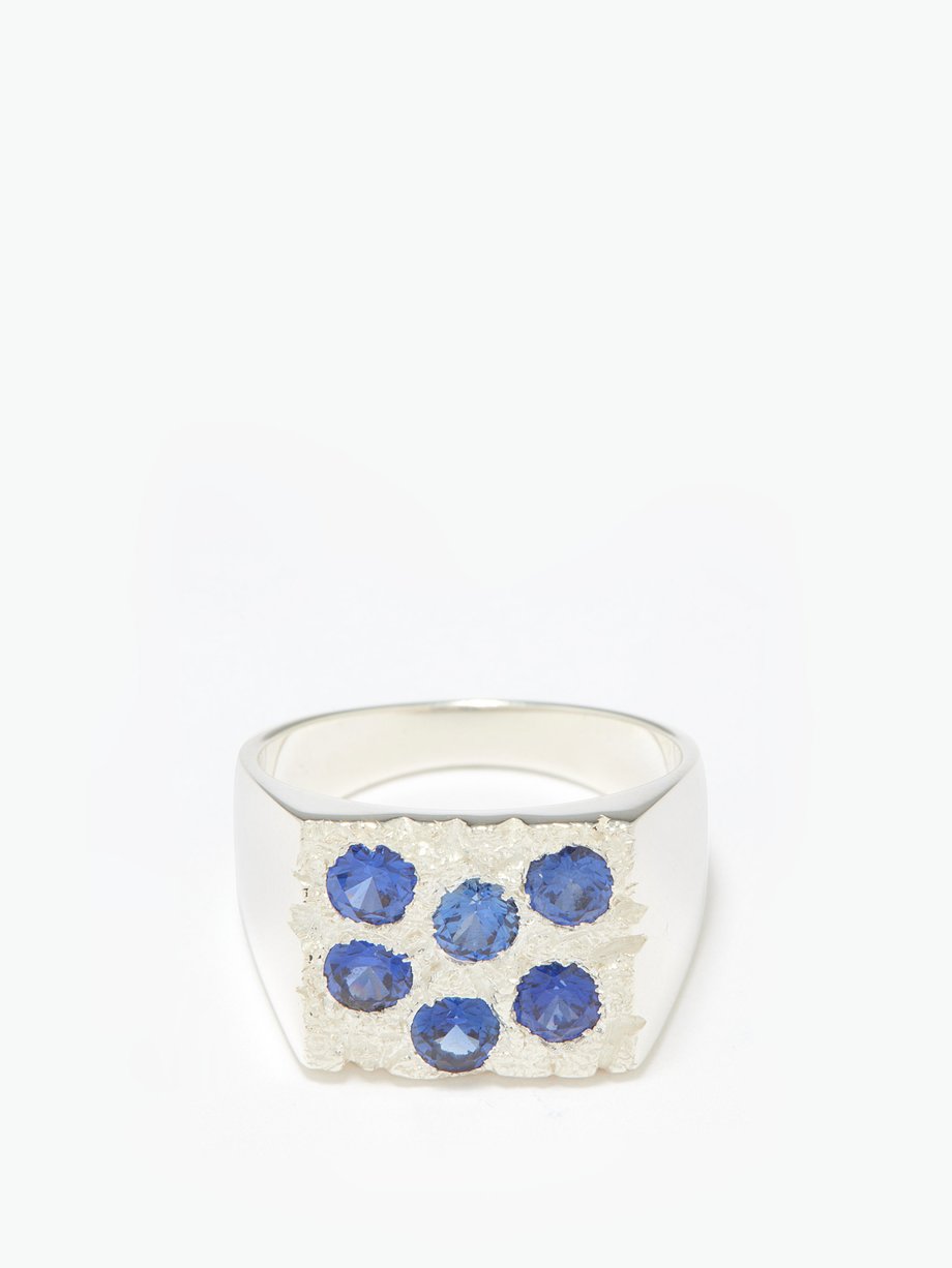 Bleue Burnham Rose Garden sapphire & sterling silver signet ring
