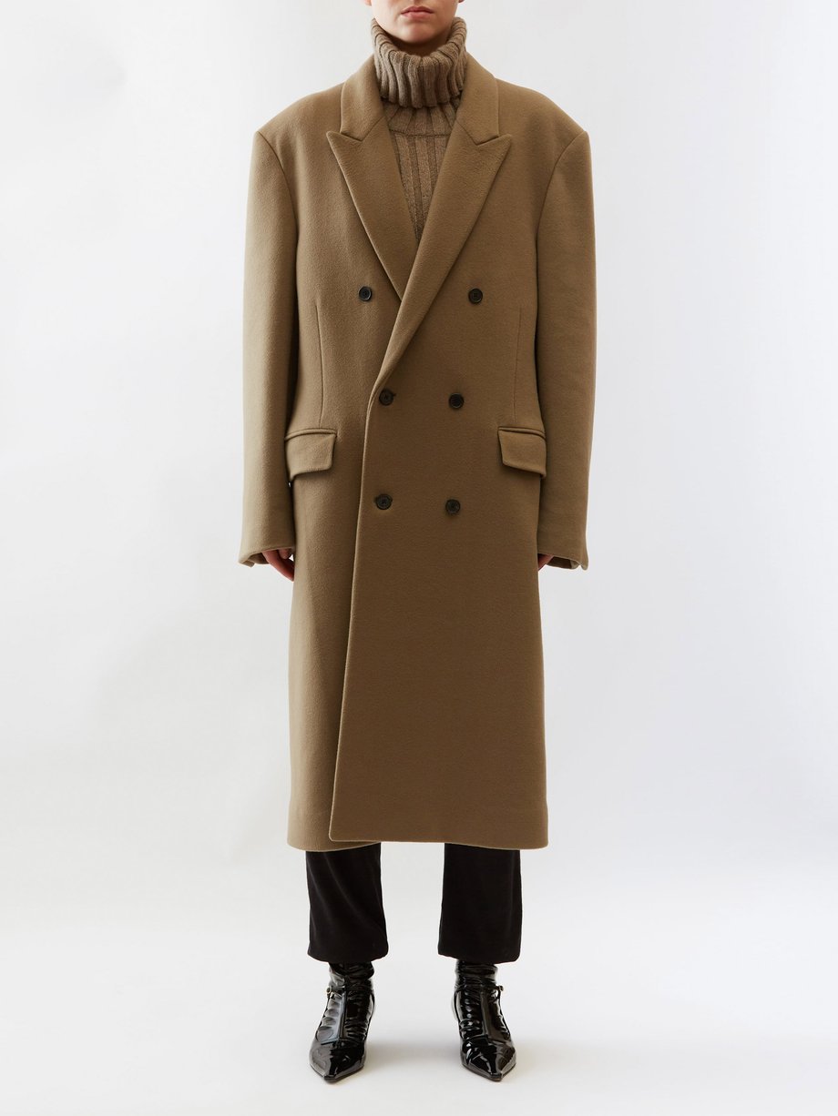 Camel Anderson double-breasted cashmere coat | The Row | MATCHES UK