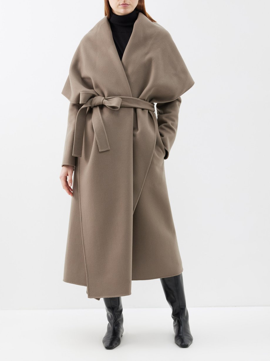 Beige Adia cape-layer cashmere trench coat | The Row | MATCHES UK