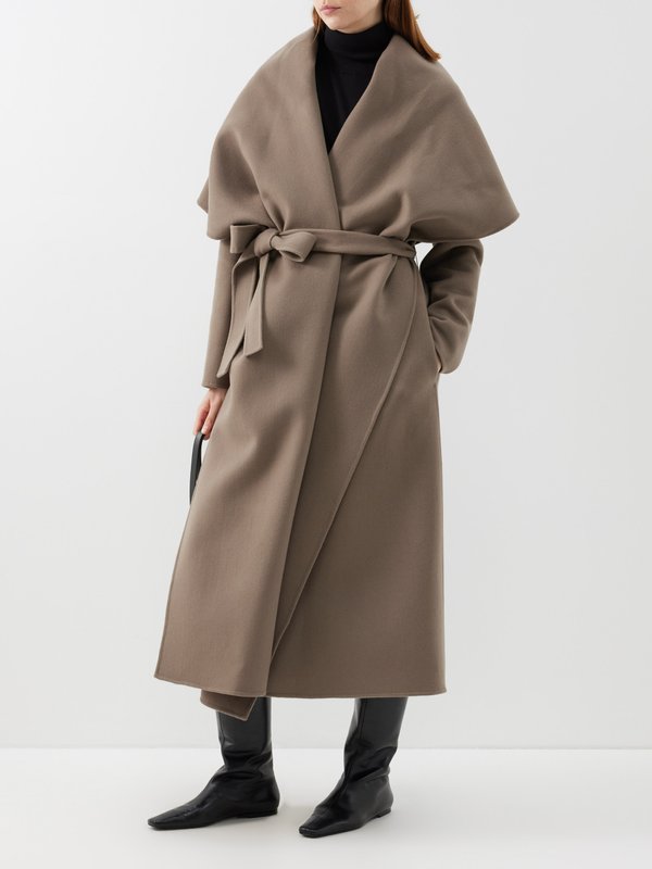The Row Adia cape-layer cashmere trench coat