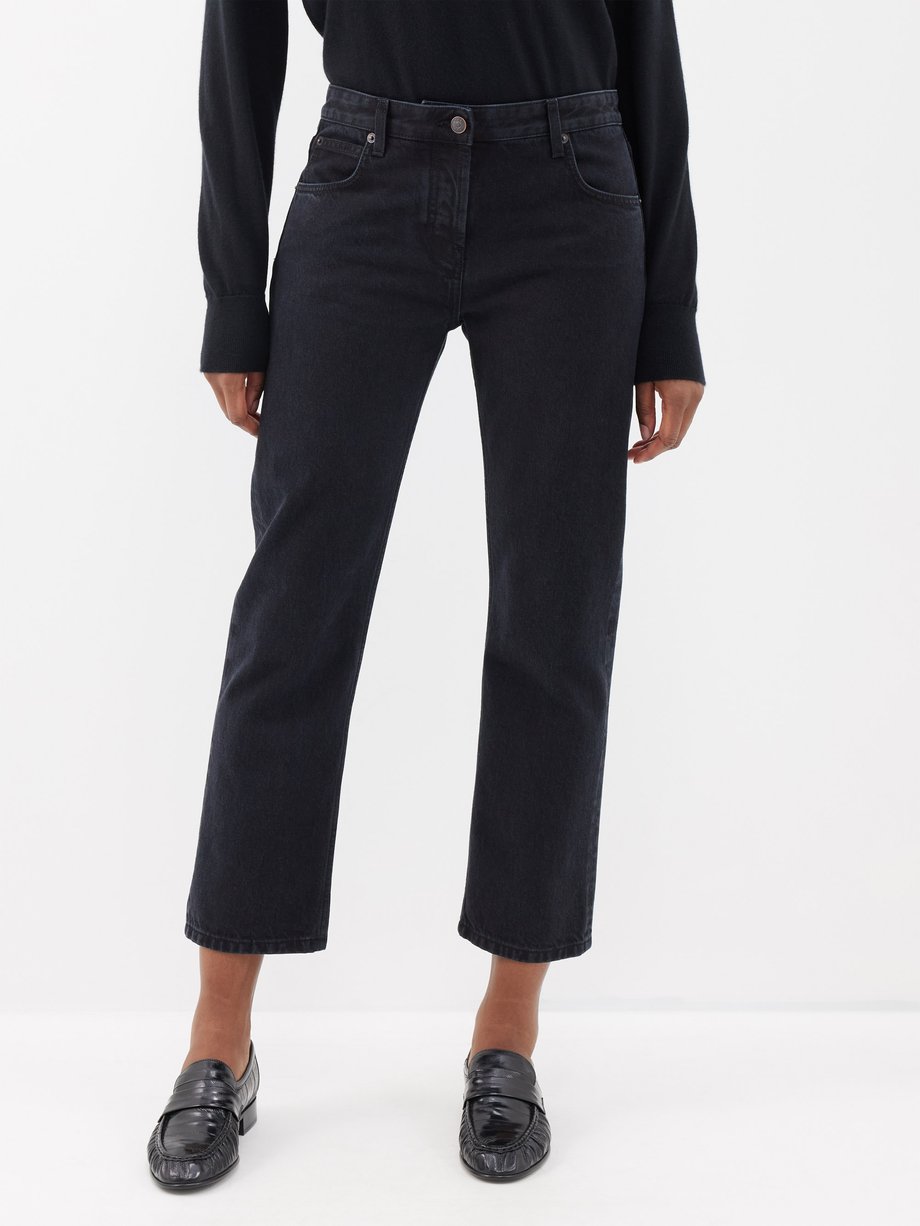 Black Riaco straight-leg jeans | The Row | MATCHES UK