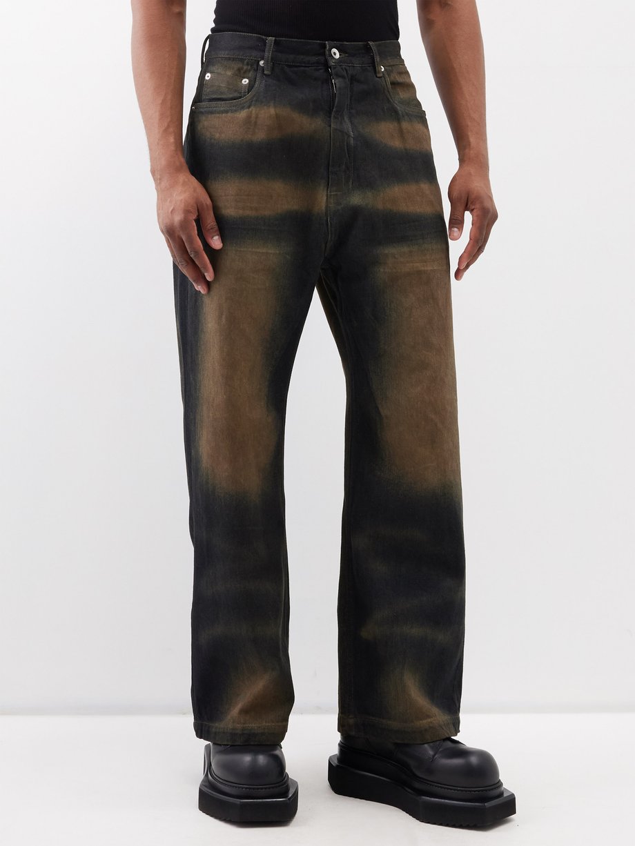 Black Geth mud-washed wide-leg jeans | Rick Owens DRKSHDW | MATCHES UK