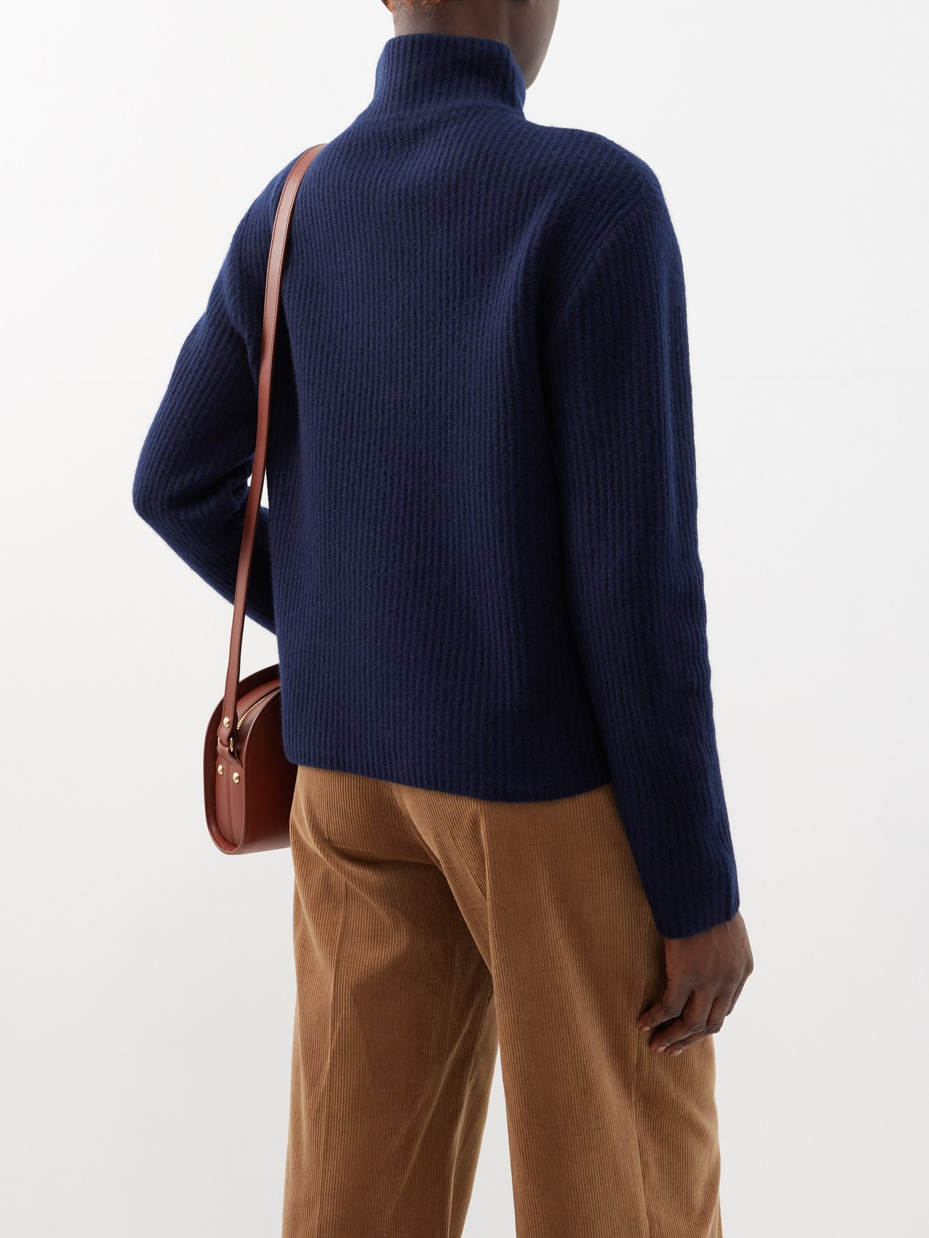 Navy Ilona ribbed-knit wool half-zip sweater | A.P.C. | MATCHESFASHION US