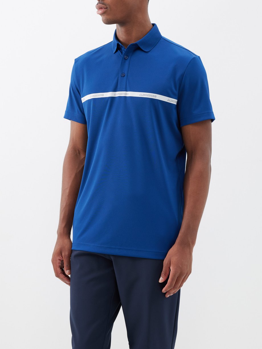 Blue Chad logo-print jersey golf shirt J.Lindeberg | US
