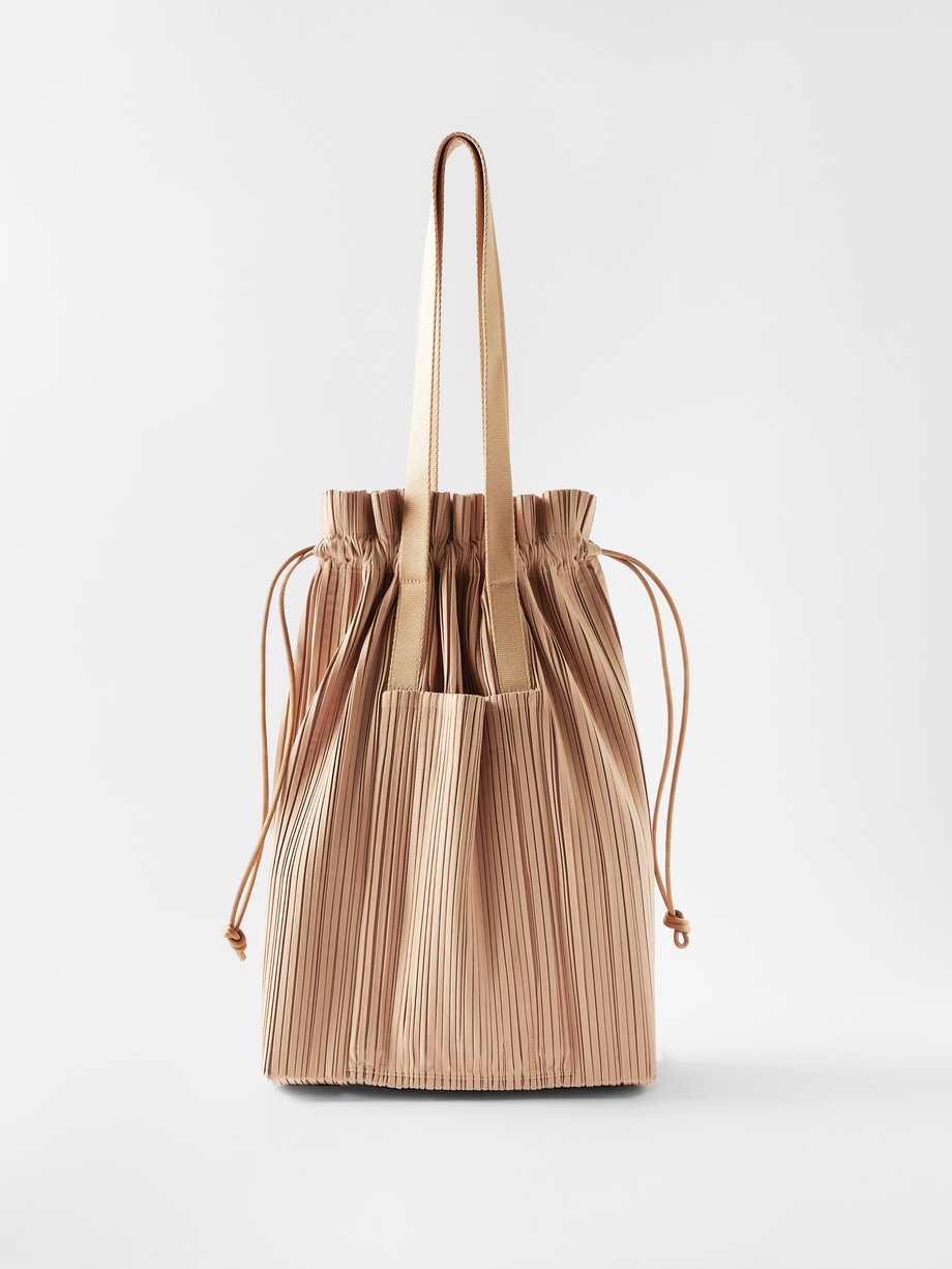 Pleats Please Issey Miyake - Pleats Large Technical-pleated Tote Bag - Womens - Beige