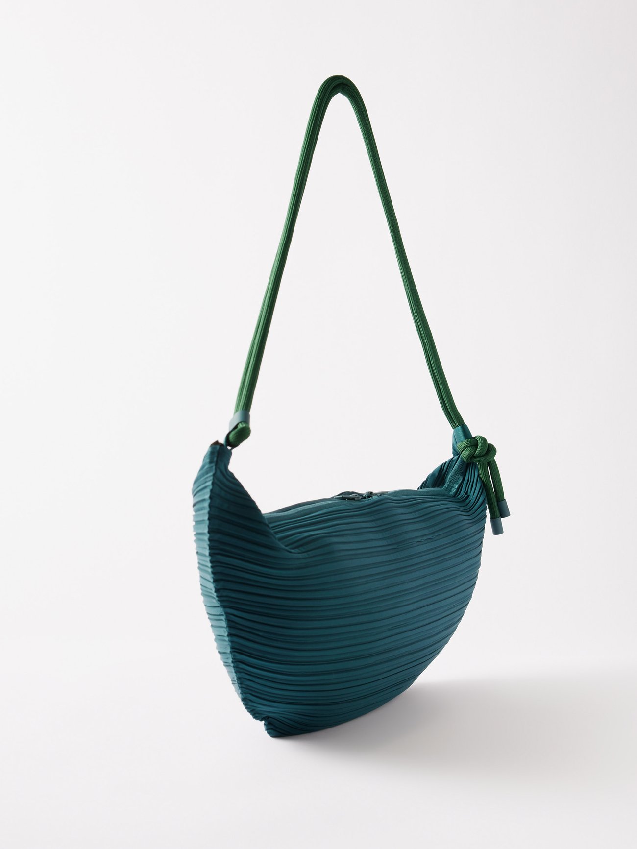 Green Leaf large technical-pleated cross-body bag, Pleats Please Issey  Miyake