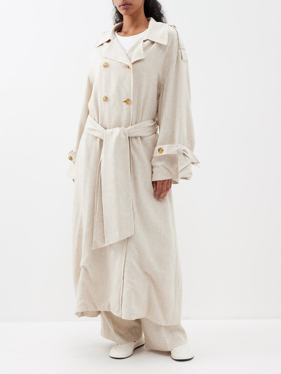 By Malene Birger By Malene Birger Alanise belted trench coat  ホワイト｜MATCHESFASHION（マッチズファッション)