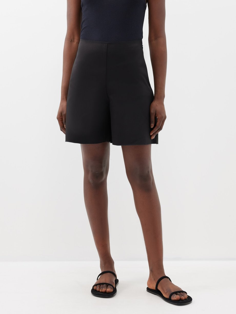 Black Marrian high-rise canvas shorts | By Malene Birger ...