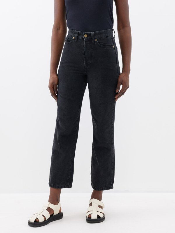 Black Milium straight-leg jeans | By Malene Birger | MATCHES UK