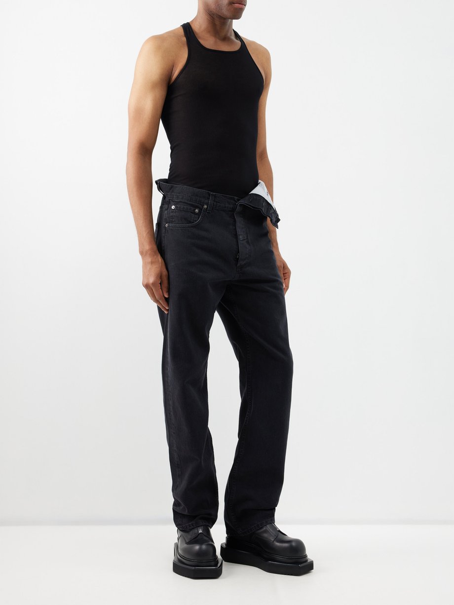 Black Evergreen asymmetric-waist jeans | Y/Project | MATCHESFASHION US