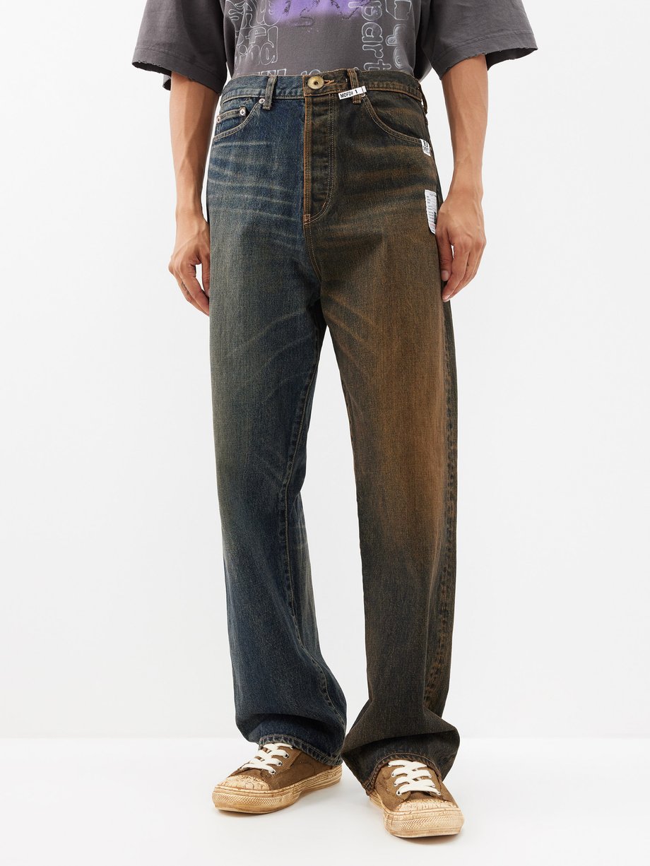 Blue Two-tone wide-leg jeans | Mihara Yasuhiro | MATCHESFASHION UK