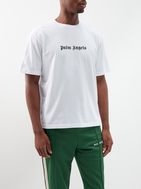 White Classic logo-print cotton-jersey T-shirt | Palm Angels