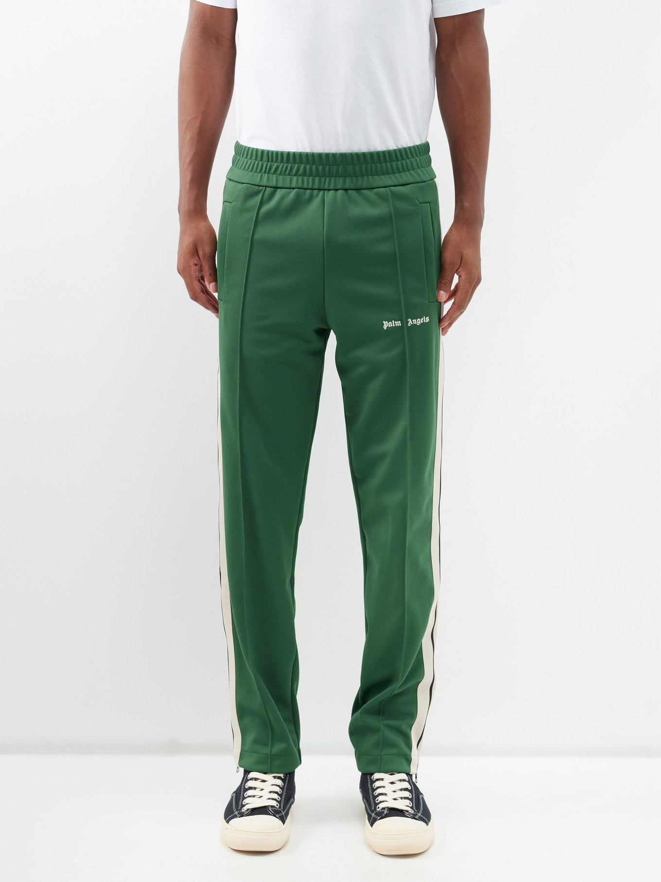 Green Classic logo-embroidered jersey track pants | Palm Angels