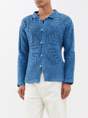 Bode Crochet-cotton shirt