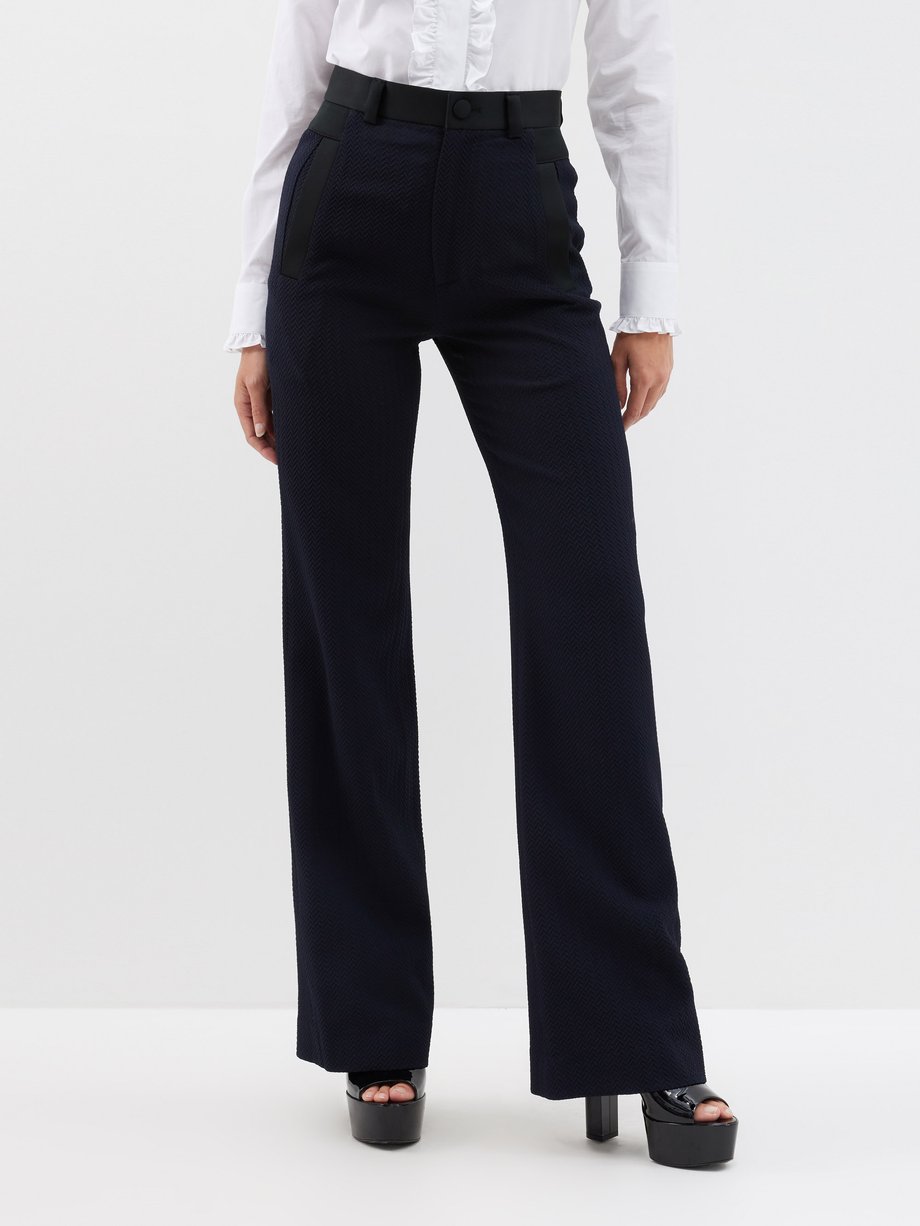 Navy Ray wool-cloqué suit trousers | Vivienne Westwood | MATCHES UK
