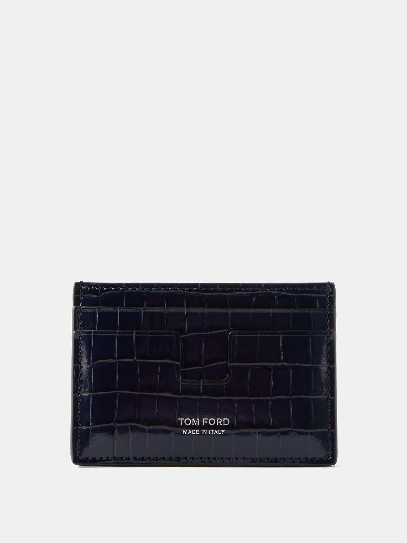 crocodile-embossed patent leather wallet, TOM FORD