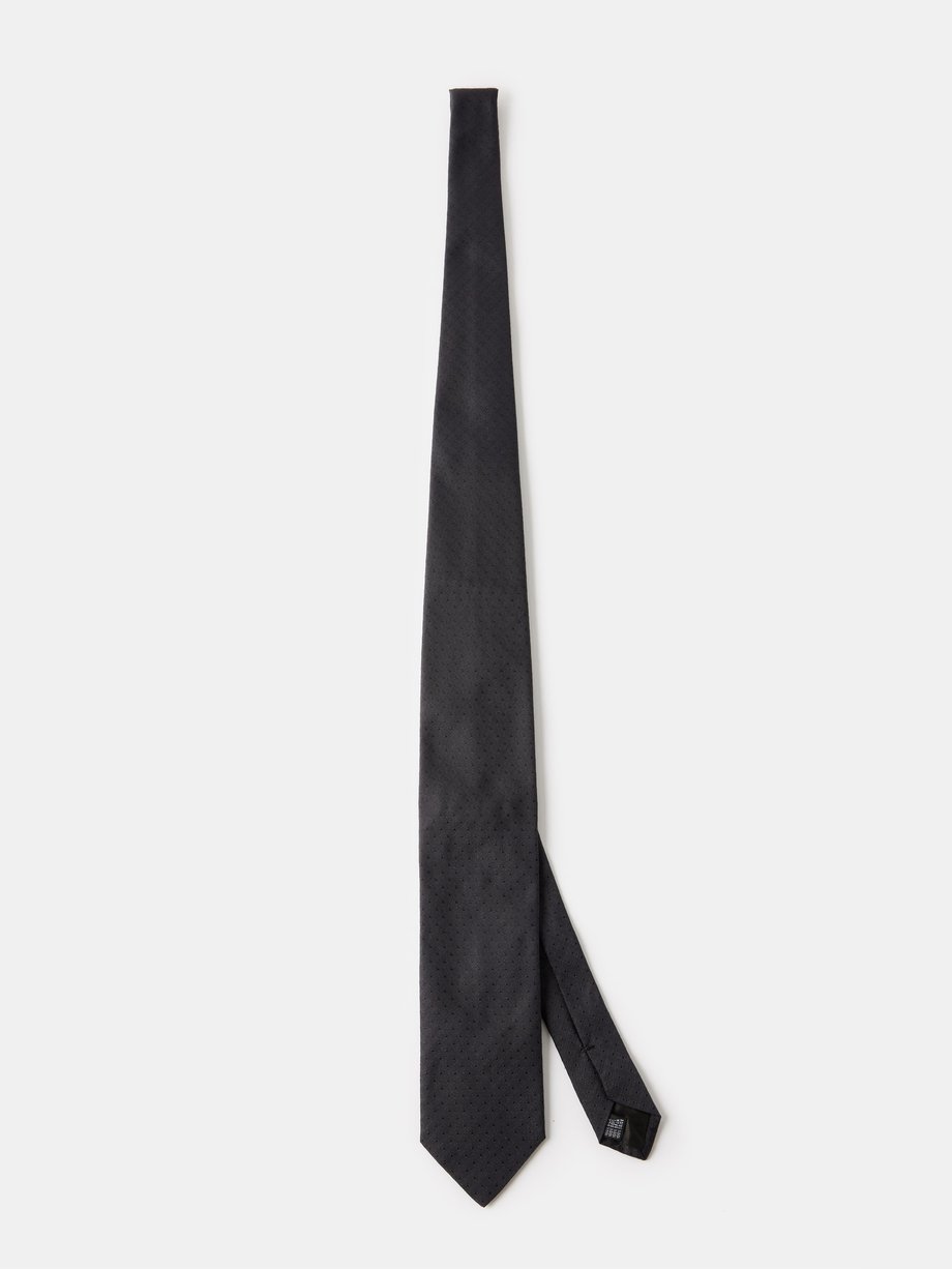 Black Geometric-jacquard silk-twill tie | Lanvin | MATCHESFASHION AU