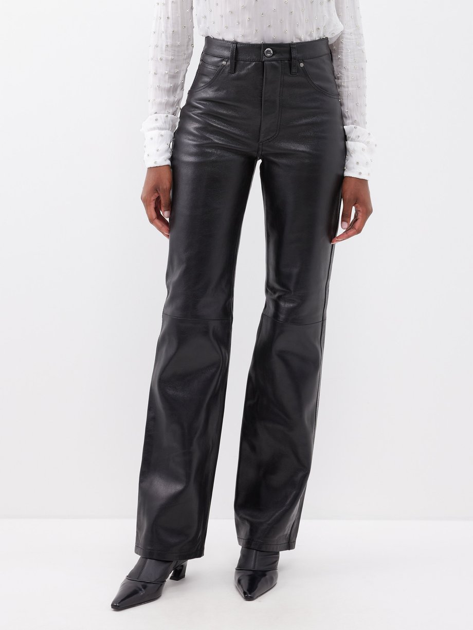 Dodo Bar Or Lidra leather straight-leg trousers