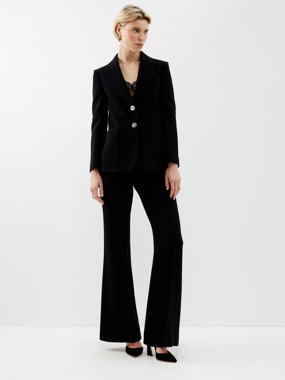 Black Wool-crepe suit jacket | Giambattista Valli | MATCHES UK