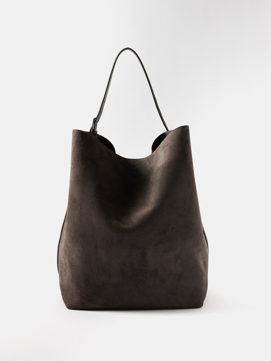 Toteme Grey Belted suede tote | 매치스패션, 모던 럭셔리 온라인 쇼핑