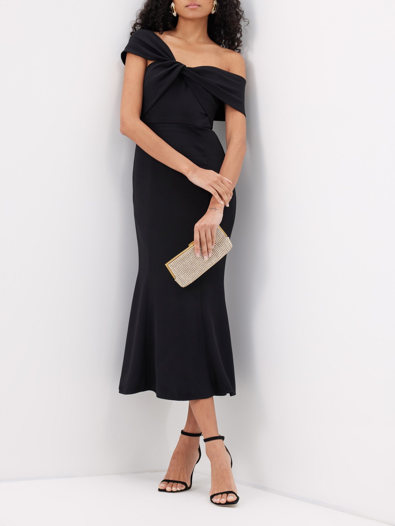 Stretch Wool Cady Tubino Midi Dress